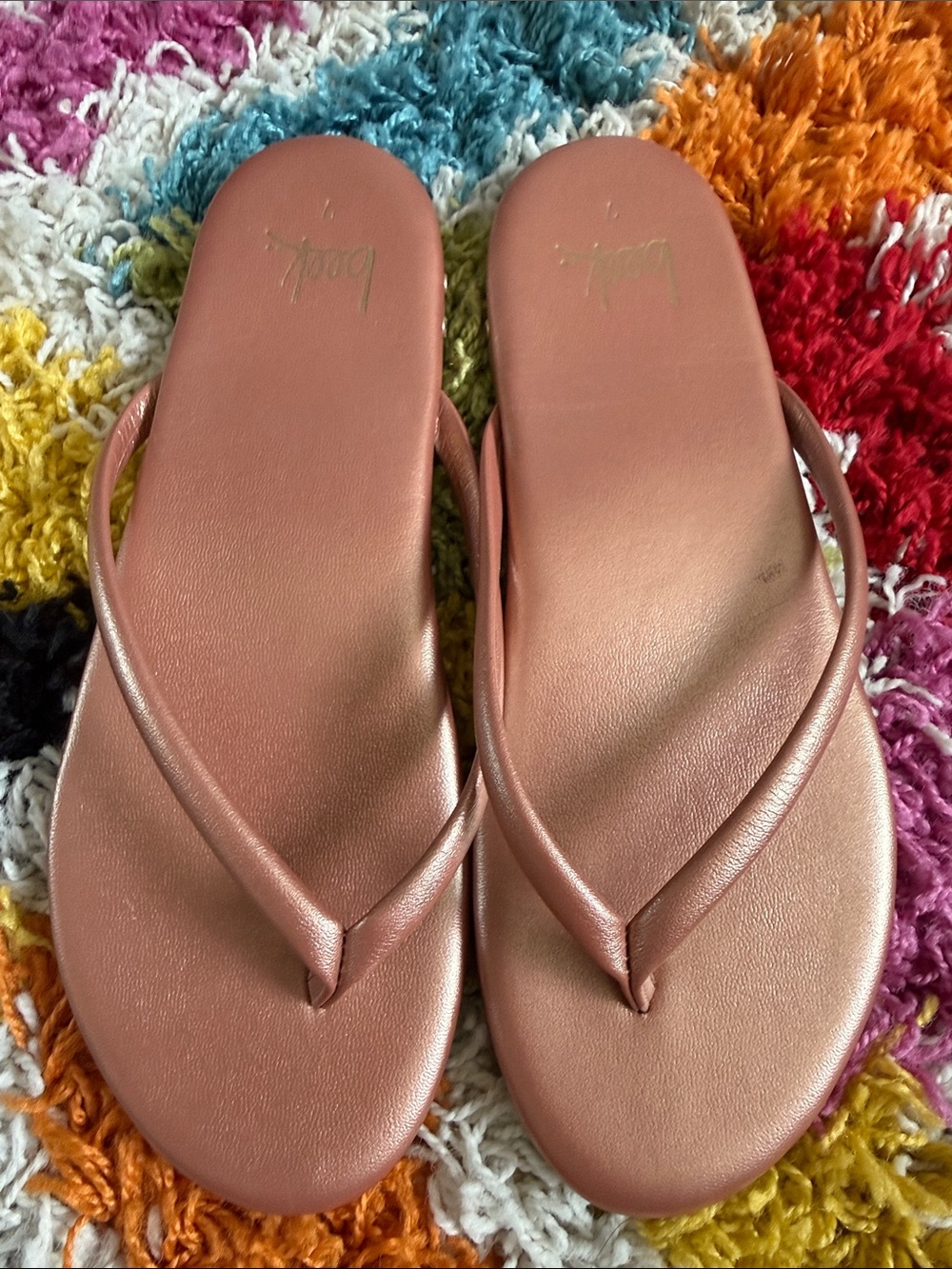 Beek’s Women's Rose Gold Flip Flop Sandals